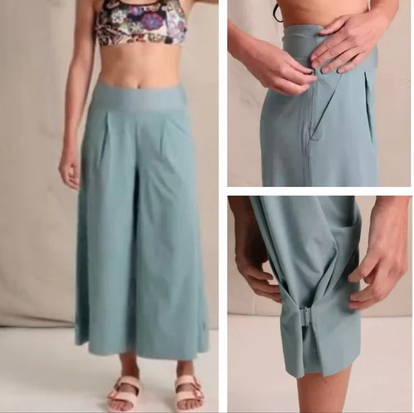 Title Nine Round Trip Wide Leg Adjustable Cropped Pants Yoga Athleisure - Picture 13 of 13